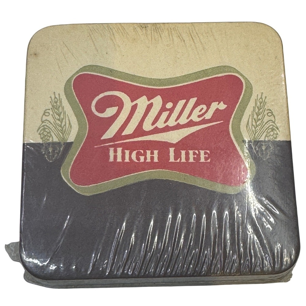 Vintage Miller High Life Beer Coasters 20 Pack Sealed New Old Stock